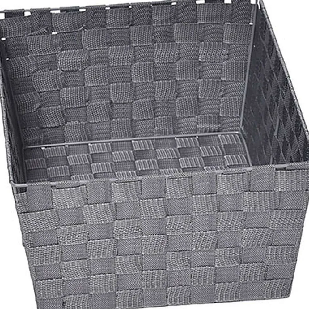 Organisation Du Dressing|* Grande Paniere Dressing Evasee En Polyester Gris