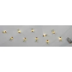 maxibazar Guirlande 10 Fioles Verre Remplies Fleurs Blanches- Luminaires