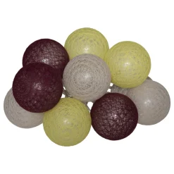 maxibazar Guirlande Led Pile 10 Boules Sorbet D.6Cm- Guirlandes Lumineuses
