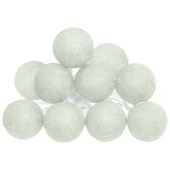 maxibazar Guirlande Led Pile 10 Boules Celadon D.6Cm- Guirlandes Lumineuses