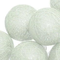 maxibazar Guirlande Led Pile 10 Boules Celadon D.6Cm- Guirlandes Lumineuses