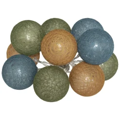 maxibazar Guirlande Led Pile 10 Boules Army D.6Cm- Guirlandes Lumineuses