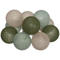 maxibazar Guirlande Led Pile 10 Boules Army D.6Cm- Guirlandes Lumineuses