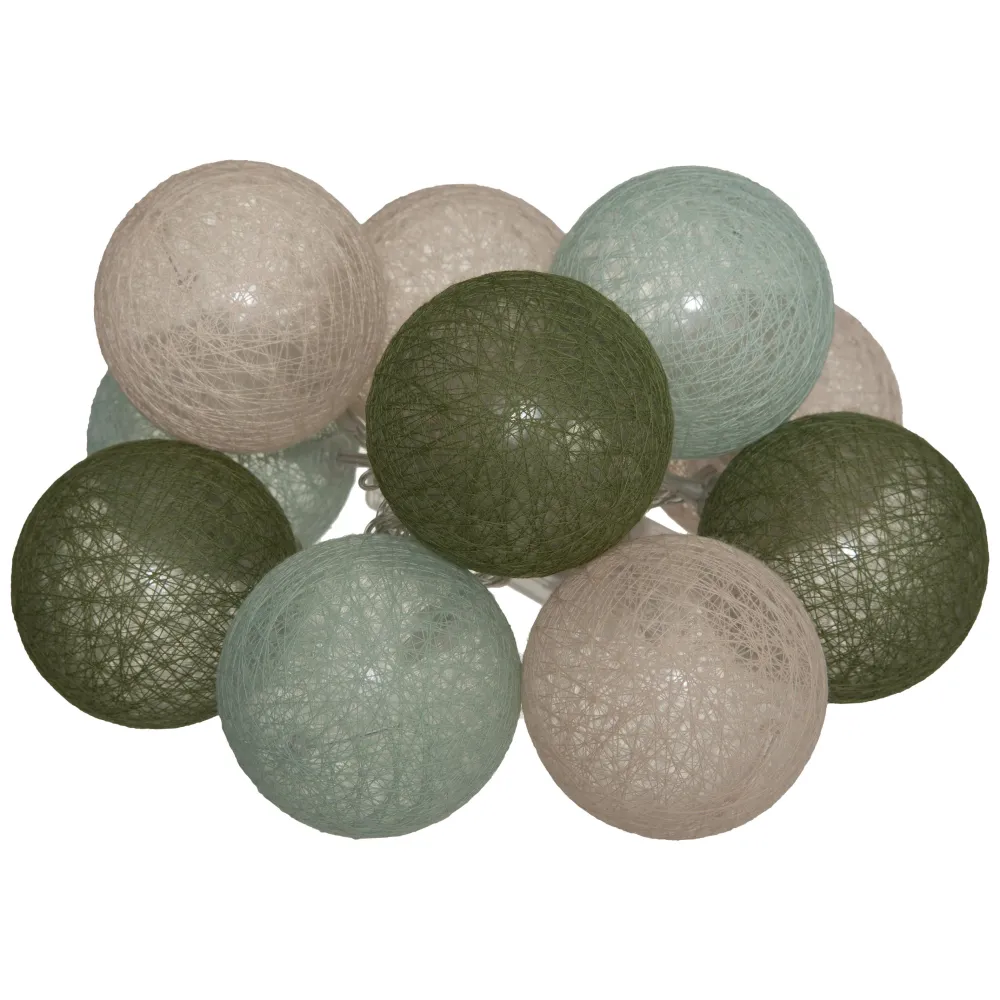 maxibazar Guirlande Led Pile 10 Boules Army D.6Cm- Guirlandes Lumineuses
