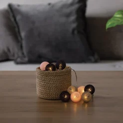 Atmosphera Guirlande Led Pile 16 Boules Smoky D.3.5Cm- Guirlandes Lumineuses