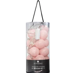 Atmosphera Guirlande Led Secteur 20 Boules Rose D.6Cm- Guirlandes Lumineuses