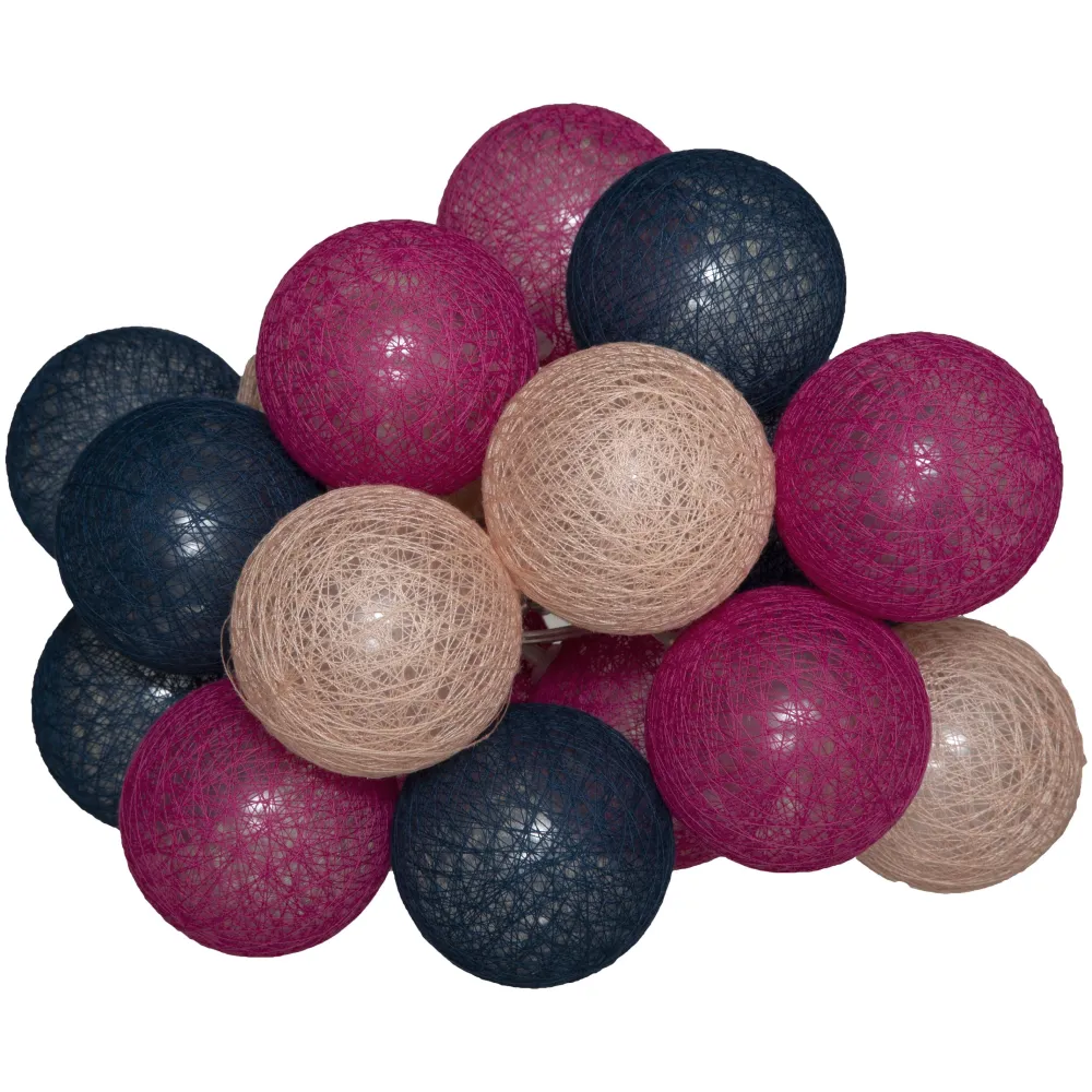 maxibazar Guirlande Led Secteur 20 Boules Sorbet D.6Cm- Guirlandes Lumineuses