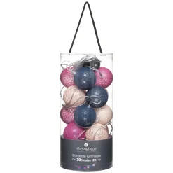 maxibazar Guirlande Led Secteur 20 Boules Sorbet D.6Cm- Guirlandes Lumineuses