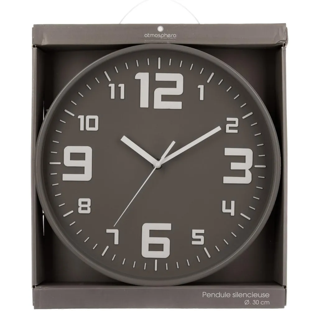 maxibazar Horloge Grise D.30- Horloges