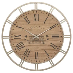 maxibazar Horloge Metal Botanic D.70Cm- Horloges Et Reveils