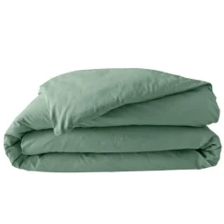 maxibazar Housse Couette 240X220Cm Percale Uni 78 Fils Tilleul- Housses De Couette