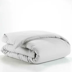 maxibazar Housse Couette 140X200Cm Uni 57 Fils Lina Blanc- Housses De Couette