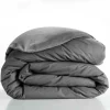 maxibazar Housse Couette 240X220Cm Uni 57 Fils Lina Anthracite- Housses De Couette