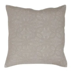 maxibazar Housse De Coussin 60 X 60 Cm Florette Taupe- Couvre-Lits, Boutis Et Edredons