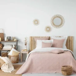 maxibazar Housse De Coussin 40 X 40 Cm Florette Rose- Couvre-Lits, Boutis Et Edredons