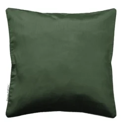maxibazar Housse De Coussin Encart 40X40Cm Shantung Uni Shana Kaki- Rideaux Basiques Et Coussins