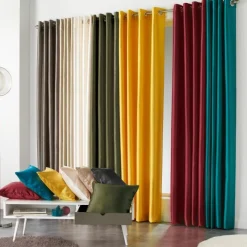 maxibazar Housse De Coussin Encart 40X40Cm Shantung Uni Shana Kaki- Rideaux Basiques Et Coussins