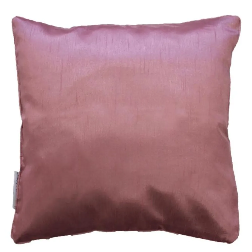 maxibazar Housse De Coussin Encart 40X40Cm Shana Rose- Rideaux Basiques Et Coussins