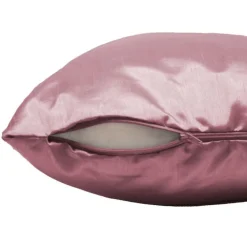 maxibazar Housse De Coussin Encart 40X40Cm Shana Rose- Rideaux Basiques Et Coussins