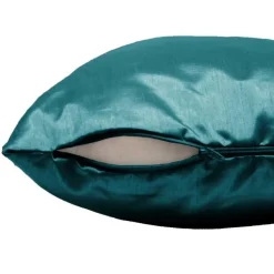 maxibazar Housse De Coussin Encart 40X40Cm Shana Bleu- Rideaux Basiques Et Coussins