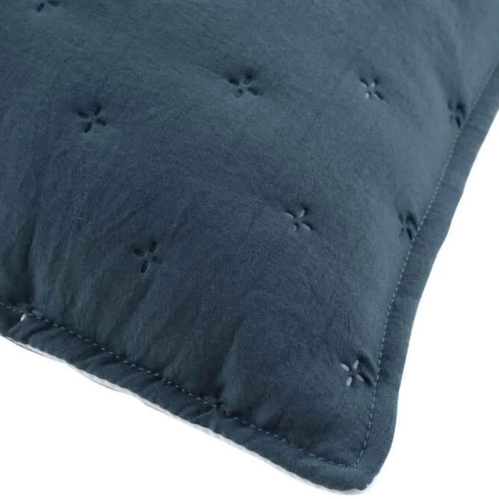 maxibazar Housse De Coussin Et Encart 40X40 Cm Microfibre Bicolore- Couvre-Lits, Boutis Et Edredons