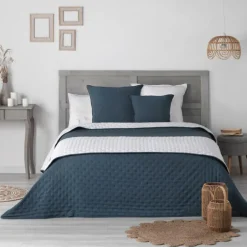 maxibazar Housse De Coussin Et Encart 40X40 Cm Microfibre Bicolore- Couvre-Lits, Boutis Et Edredons