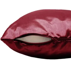maxibazar Housse De Coussin 40X40Cm Shantung Uni Shana Bordeaux- Rideaux Basiques Et Coussins