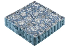 maxibazar Julianne Coussin Sol 45X45X10Cm Bleu- Matelas Et Coussins De Sol