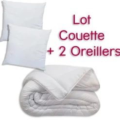 maxibazar Kit Couette 220X240Cm 350G Et 2 Oreillers 60X60Cm- Couettes