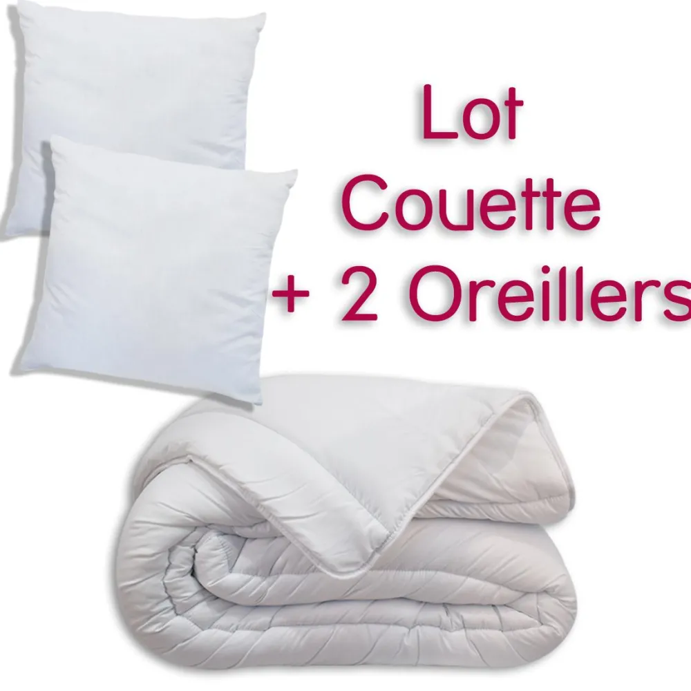 maxibazar Kit Couette 220X240Cm 350G Et 2 Oreillers 60X60Cm- Couettes