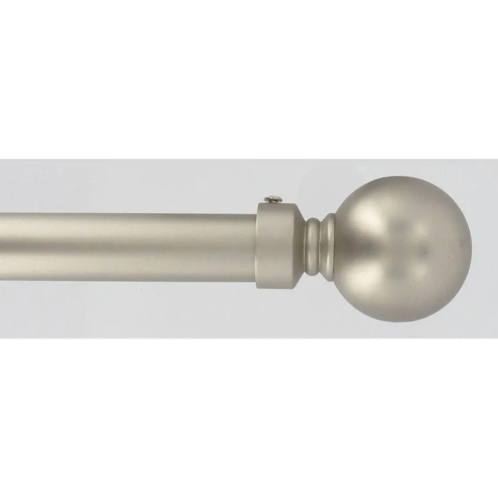 maxibazar Kit Ext 120 210 Cm D28 Embout Boule Argent Mat- Kits De Tringle