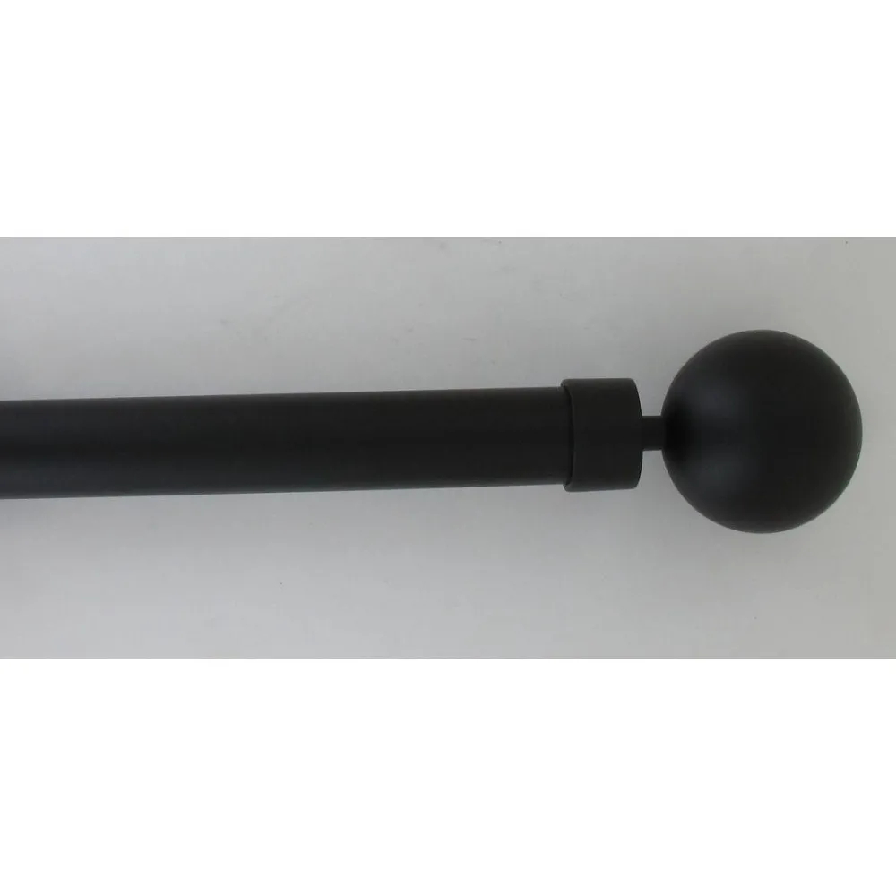 maxibazar Kit Ext 120 210 Cm D28 Embout Gaia Noir Mat- Kits De Tringle