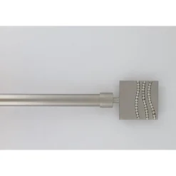 maxibazar Kit Ext 120 210 Cm D19 Embout Strass Argent Mat- Kits De Tringle