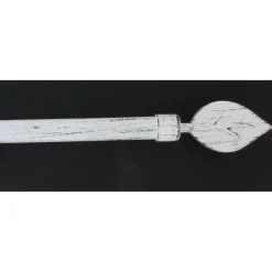 maxibazar Kit Exterieur 100 A 190Cm D.19Cm Embout Feuille Blanc Noir- Kits De Tringle