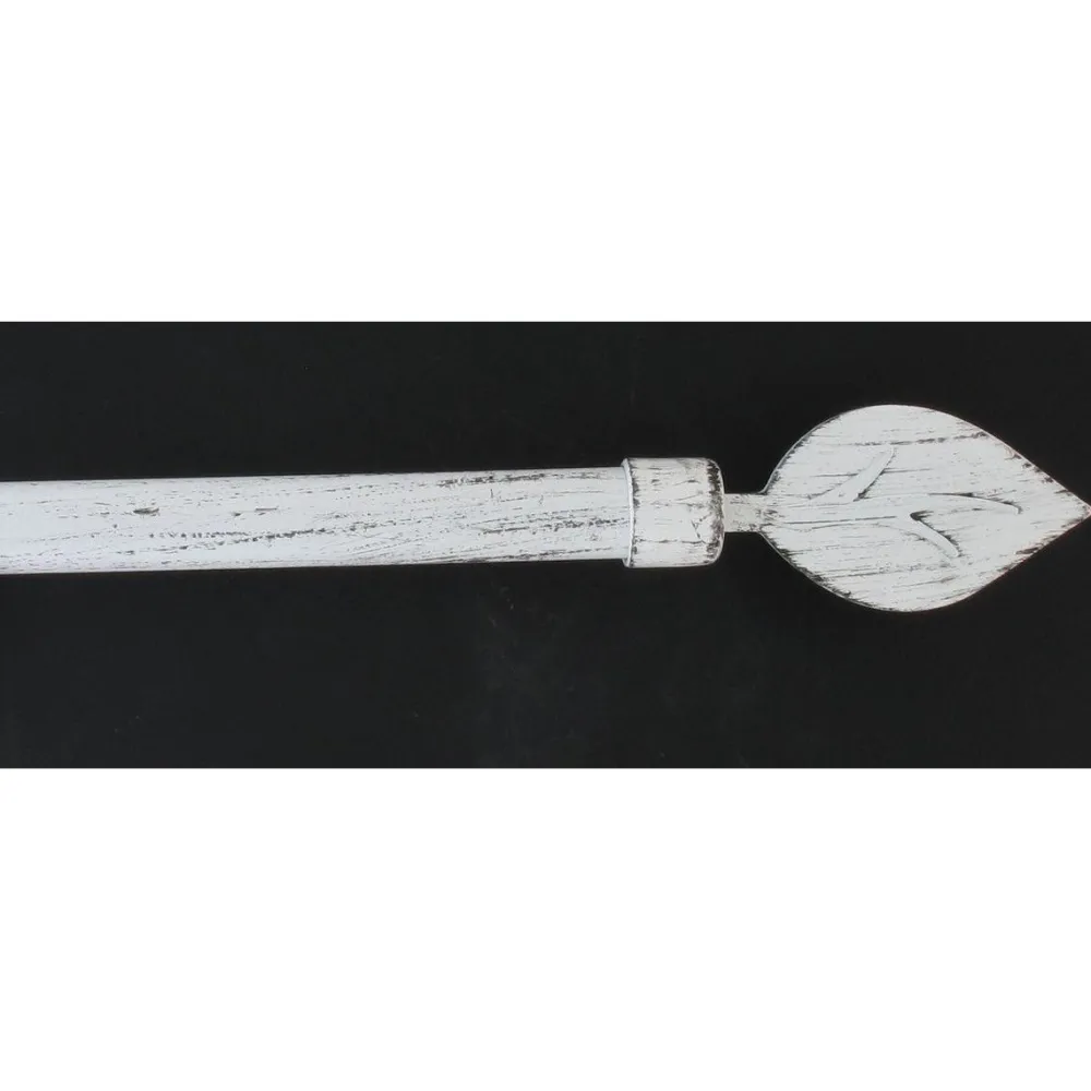 maxibazar Kit Exterieur 100 A 190Cm D.19Cm Embout Feuille Blanc Noir- Kits De Tringle