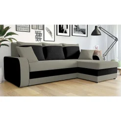 * Canapés Convertibles></noscript>Kris Ar Conv Microfibre Gris Noir