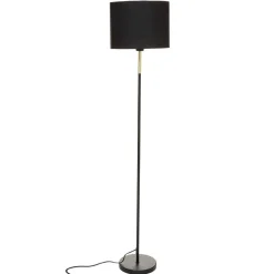 Atmosphera Lampadaire Droit Metal Jule Noir Et Dore H.150Cm- Lampadaires