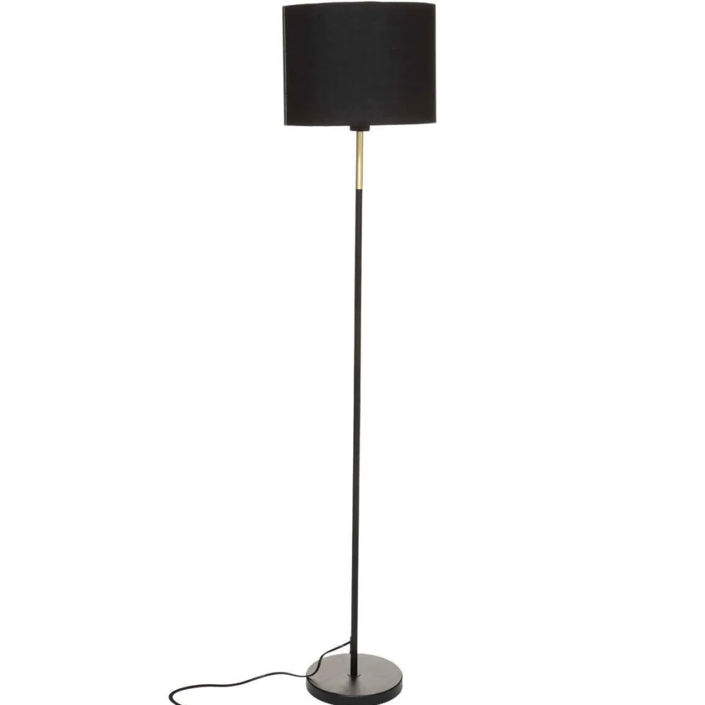 Atmosphera Lampadaire Droit Metal Jule Noir Et Dore H.150Cm- Lampadaires