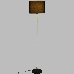 Atmosphera Lampadaire Droit Metal Jule Noir Et Dore H.150Cm- Lampadaires