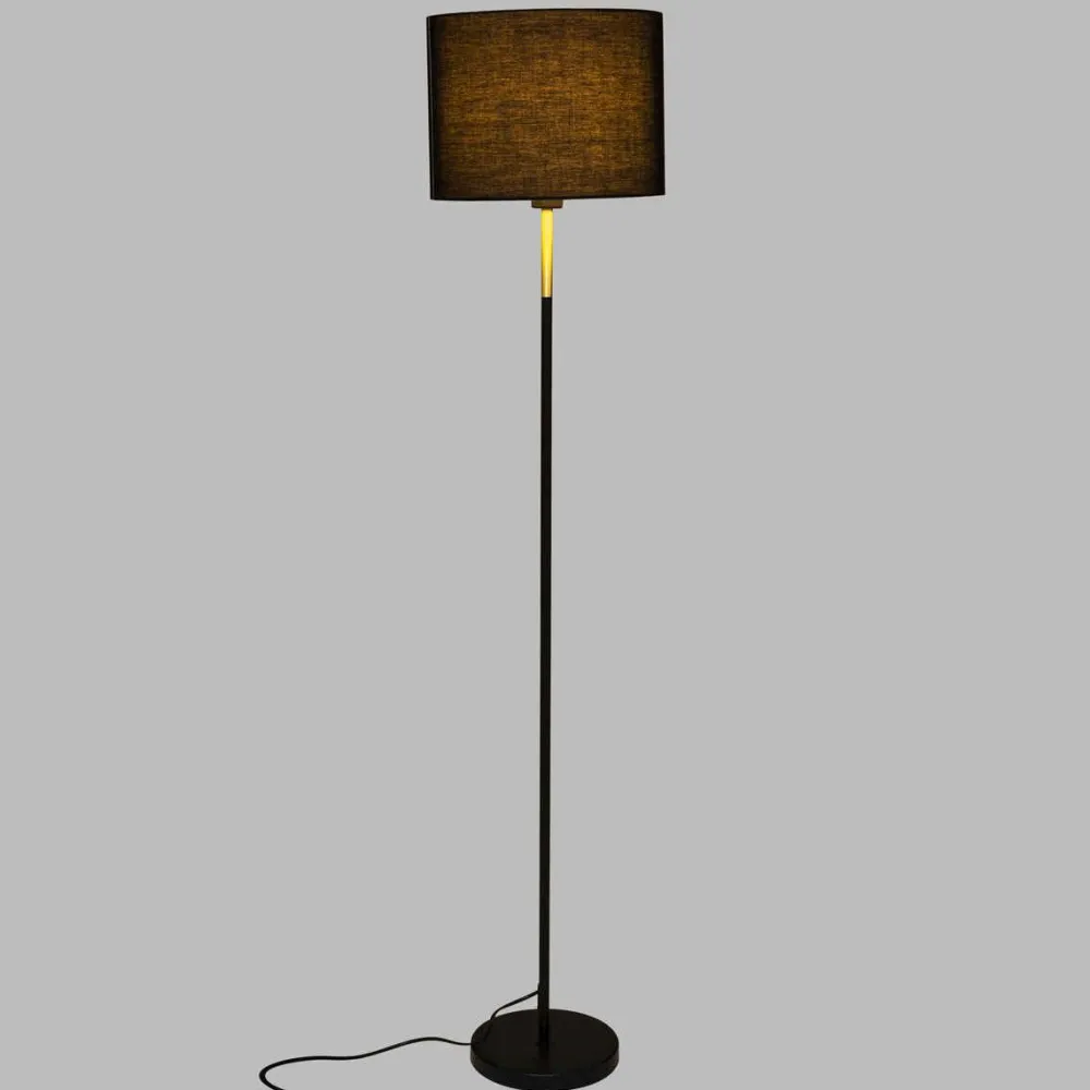 Atmosphera Lampadaire Droit Metal Jule Noir Et Dore H.150Cm- Lampadaires