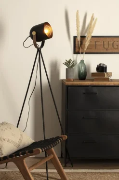 Atmosphera Lampadaire Trepied Bil Noir H.136Cm- Lampadaires