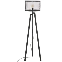 maxibazar Lampadaire Trepied Noah Noir H.140Cm- Lampadaires