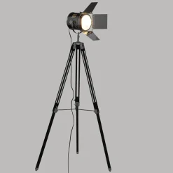 maxibazar Lampadaire Trepied Rio Noir H.138Cm- Lampadaires