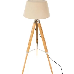 Atmosphera Lampadaire Trepied Runo Bambou H.145Cm- Lampadaires