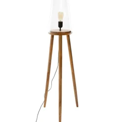 Atmosphera Lampadaire Verre Et Bois- Lampadaires