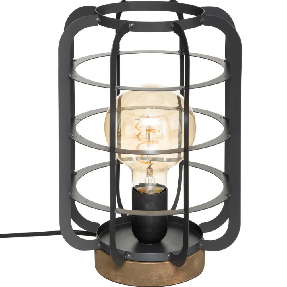 Atmosphera Lampe Berry Gris Fonce H.28Cm- Lampes A Poser