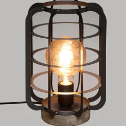 Atmosphera Lampe Berry Gris Fonce H.28Cm- Lampes A Poser