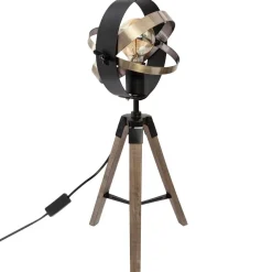 Atmosphera Lampe Bois Et Metal Fibi H.54Cm- Lampes A Poser