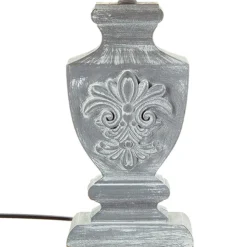 Atmosphera Lampe Bois Patine Gris H.53.5Cm- Lampes A Poser