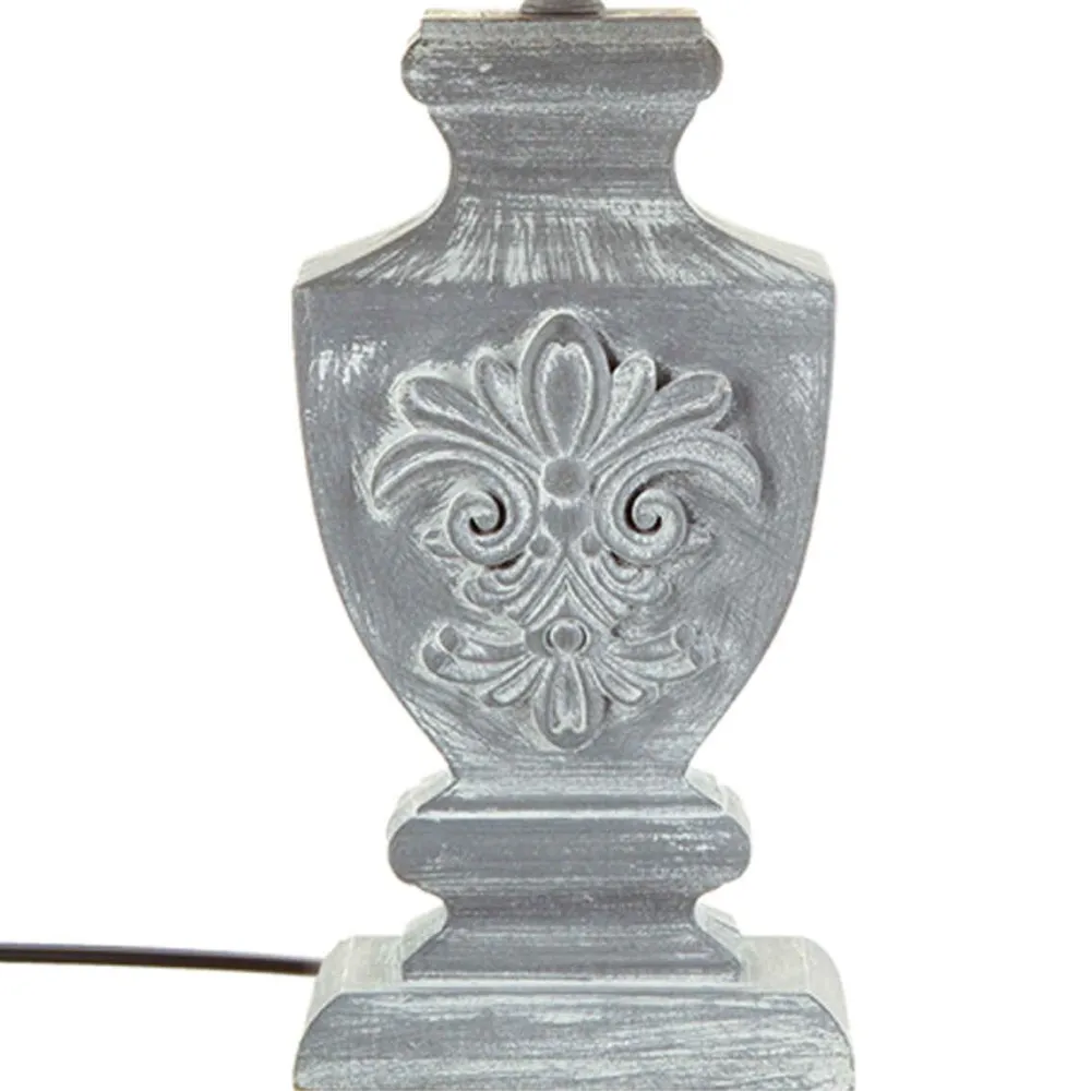 Atmosphera Lampe Bois Patine Gris H.53.5Cm- Lampes A Poser